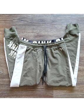 Pink Victorias Secret Green Sweats Size Small